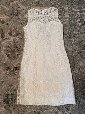 Lilly Pulitzer Mila Shift in resort white corded floral lace